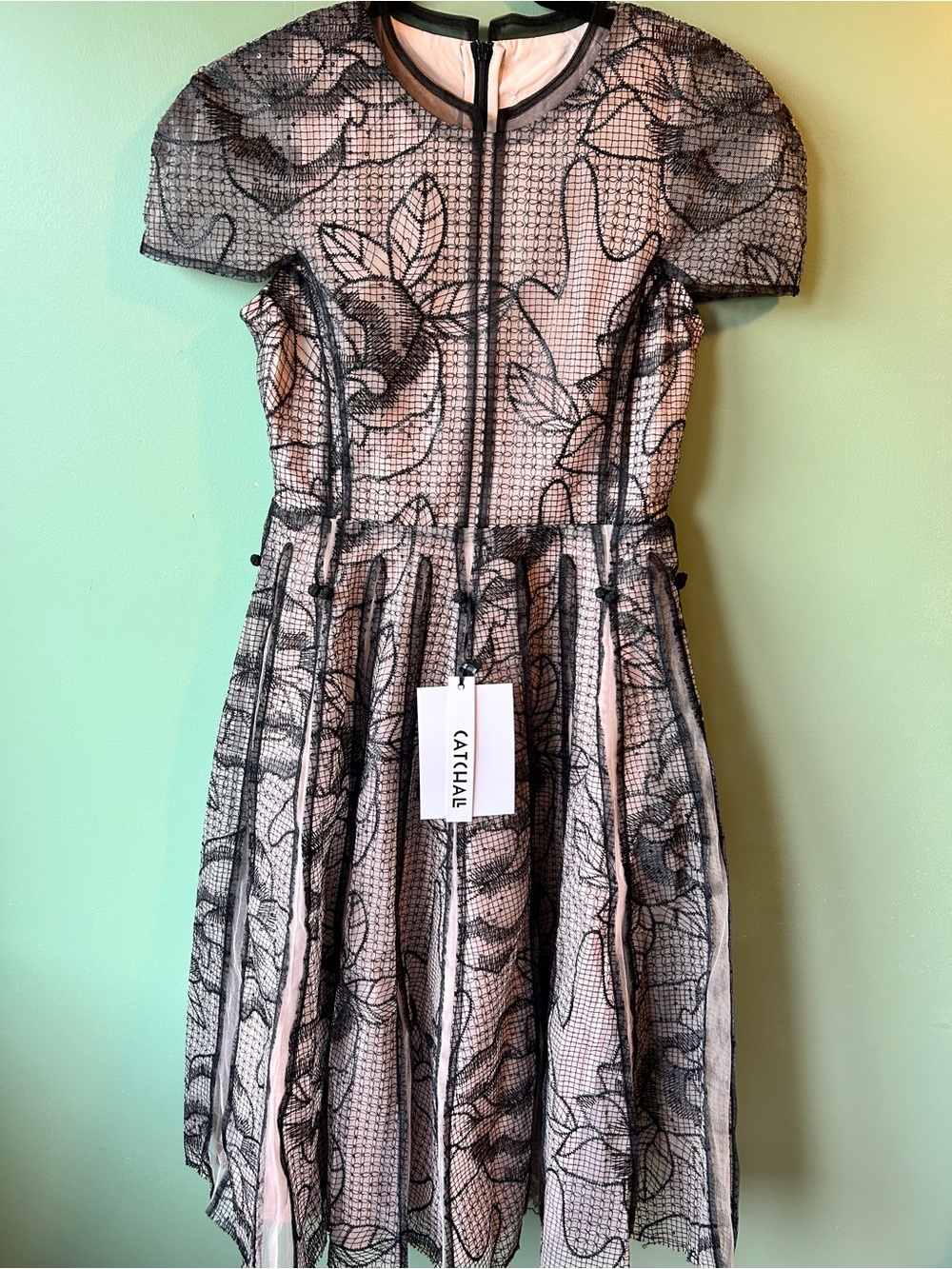 Catchall Black Lace Overlay Fit & Flare Midi Dress, NWT, Size [S]